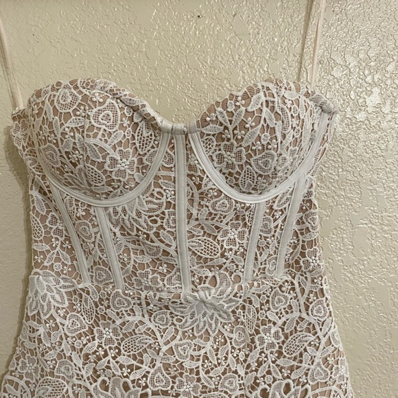 Fashion Nova Strapless White Lace Dress - Picture 3 of 5